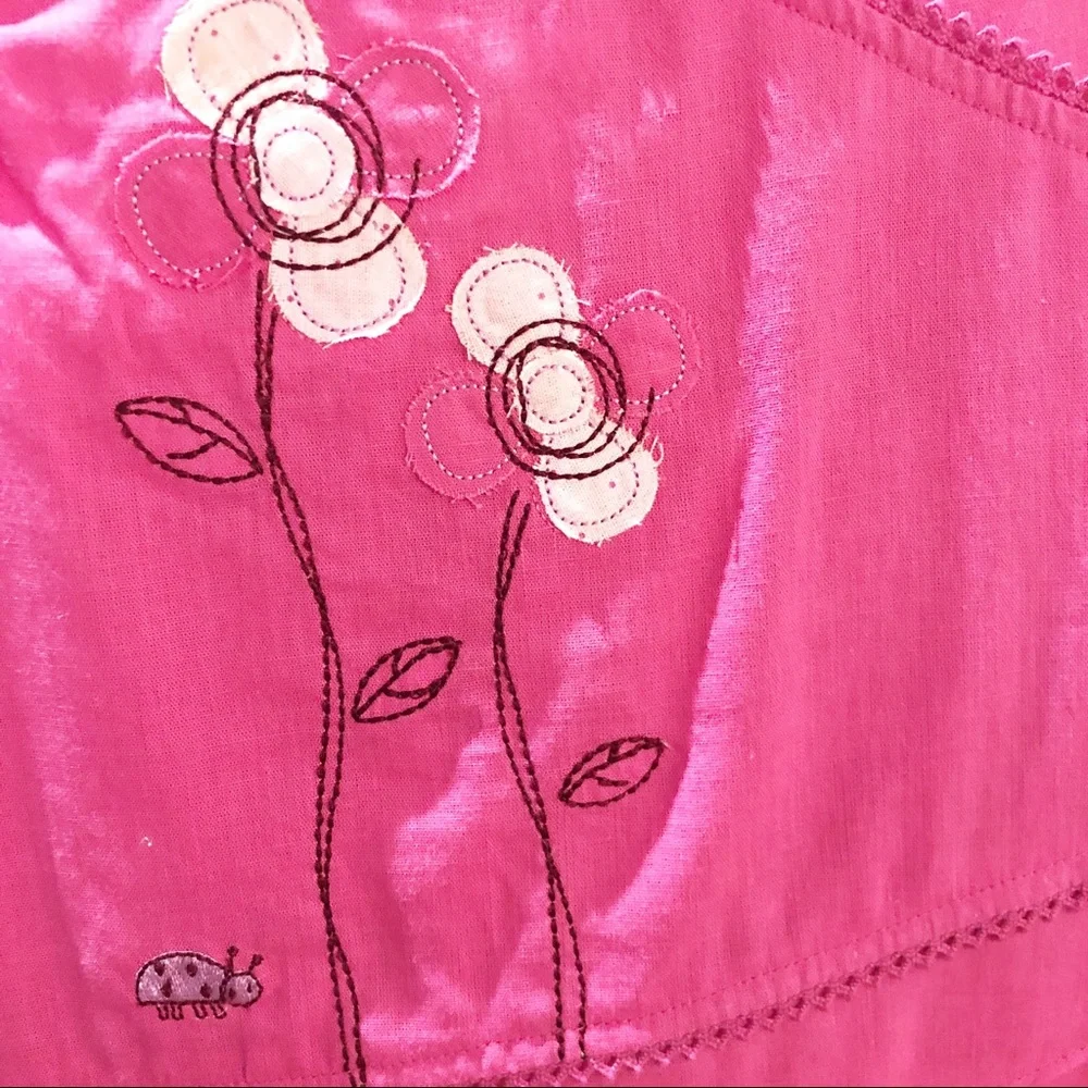 12 Month New Agabang Dress Linen Cotton Embroidered Appliques Pink‎ Toddlers